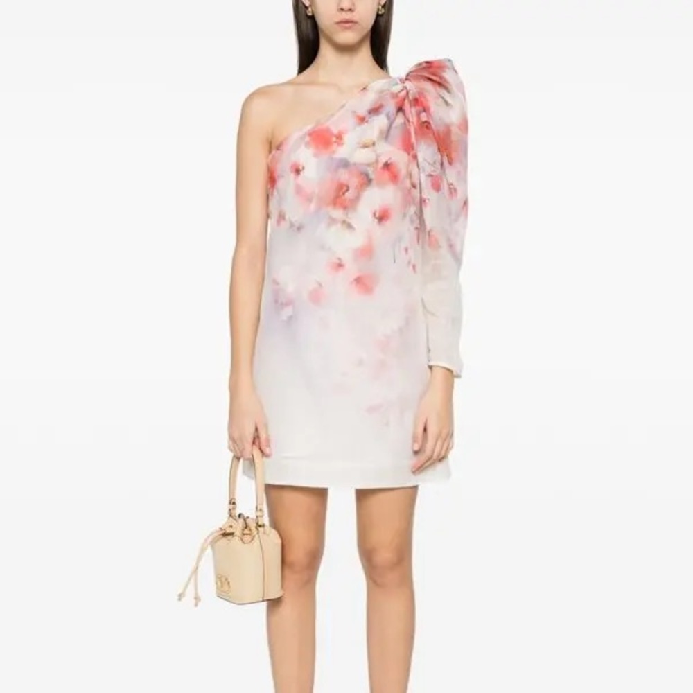 Zimmermann Crush Mini Dress One Shoulder Size 2 - US M NWOT MSRP $1800